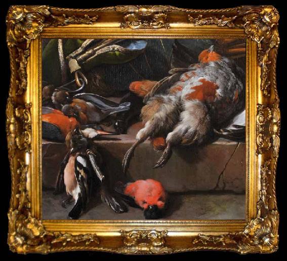 framed  Melchior de Hondecoeter Still life with birds, ta009-2